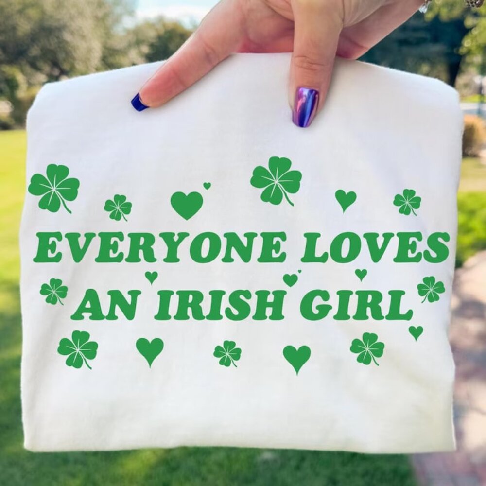 Graphic Irish Shirt, Lucky Irish Girl Tshirt, Patricks Day Tee Gift